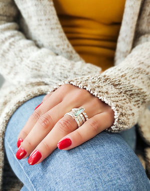 Сребърен пръстен проба 925 с подвижни части - 4 халки. Декориран с естествен Абалон (Кралски Седеф)