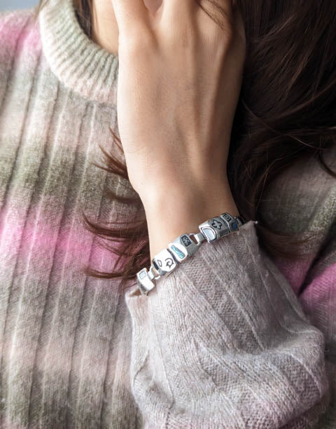 Сребърна гривна проба 925 с естествен Абалон (Кралски Седеф) и Седеф