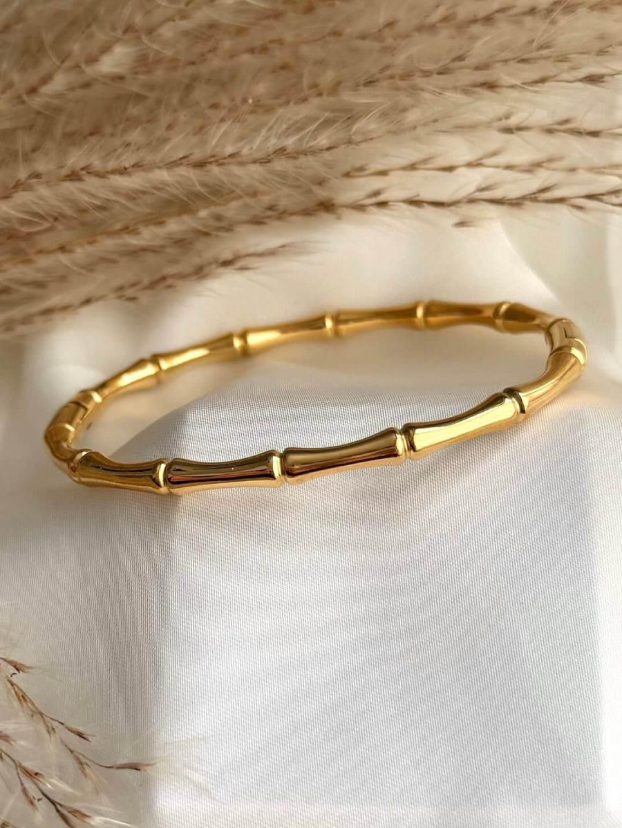 Твърда гривна бенгъл медицинска стомана, цвят злато