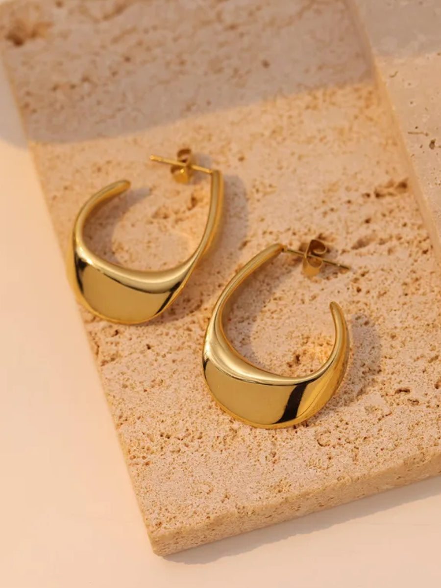 Обеци медицинска стомана цвят злато