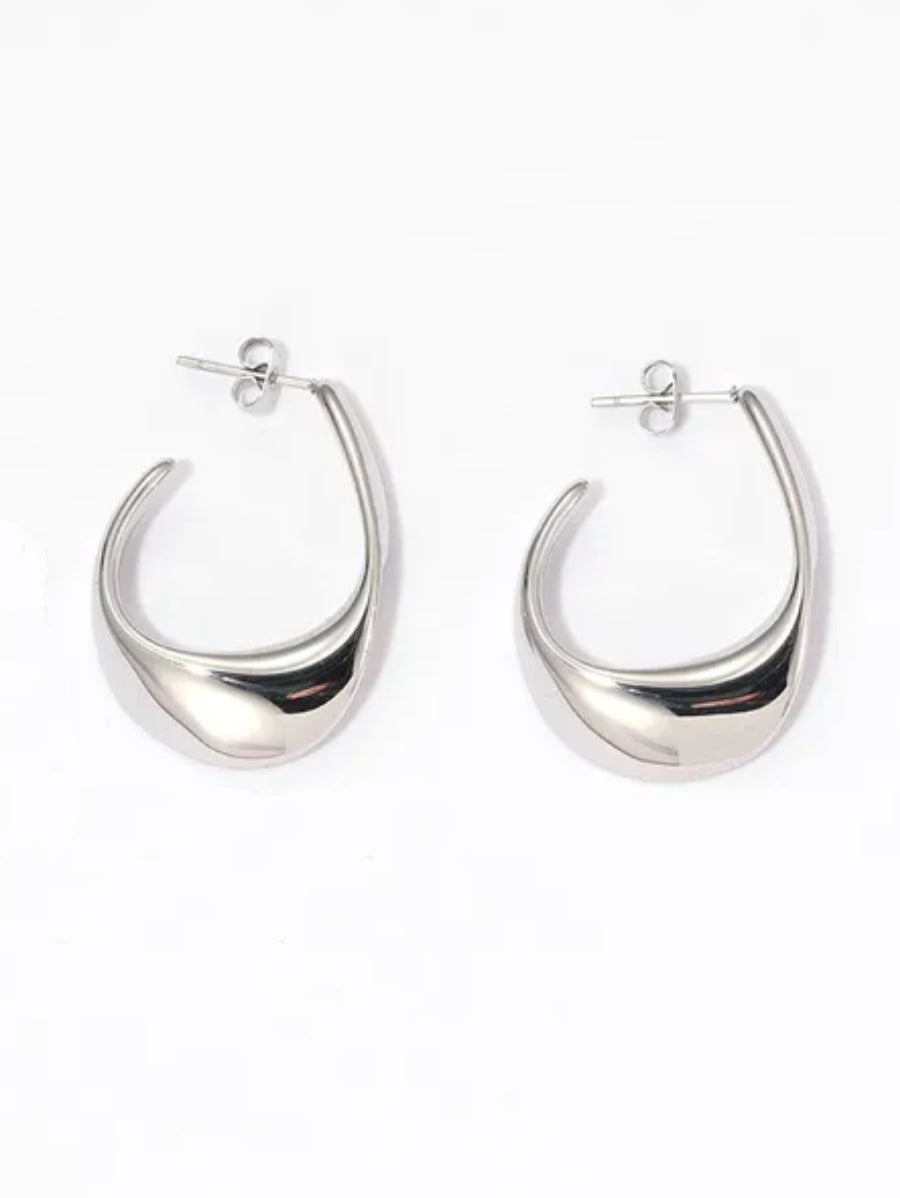 Обеци медицинска стомана цвят сребро