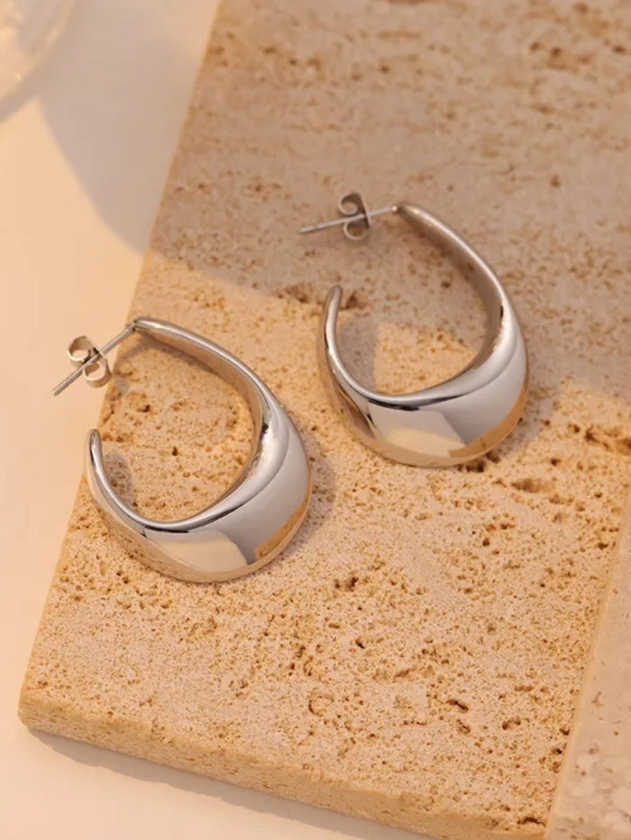 Обеци медицинска стомана цвят сребро