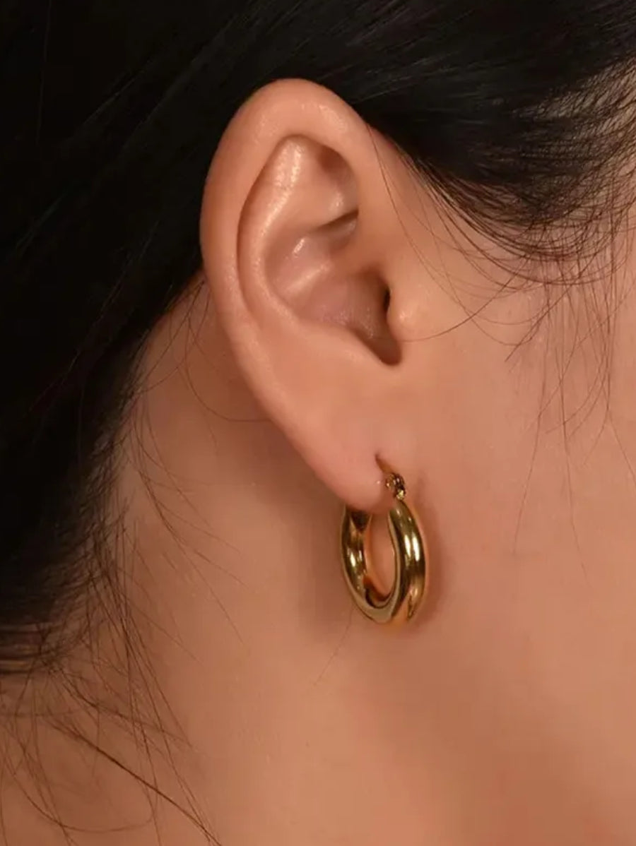 Обеци халки 2 см медицинска стомана, цвят злато