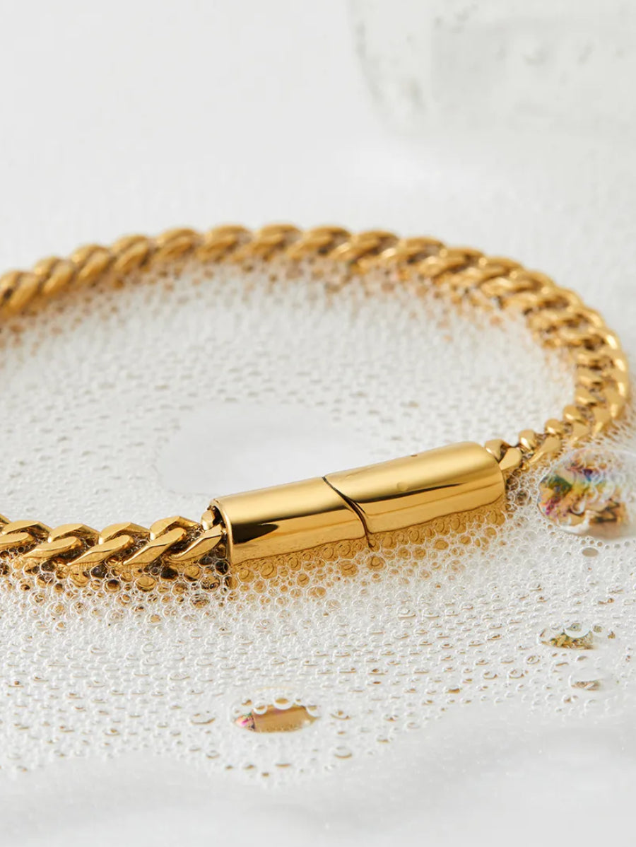 Гривна от медицинска стомана унисекс 20см, цвят злато