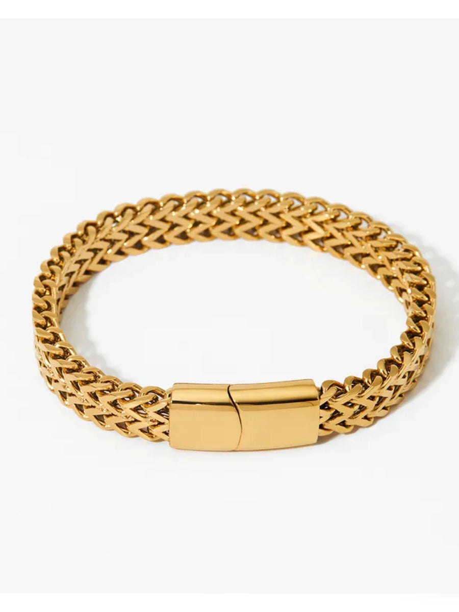 Гривна от медицинска стомана унисекс 20см, цвят злато