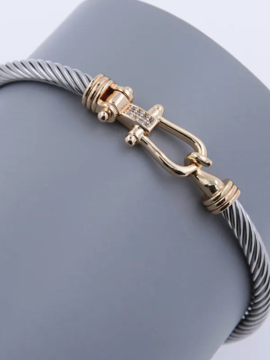 Луксозна гривна медицинска стомана твърда тип бенгъл