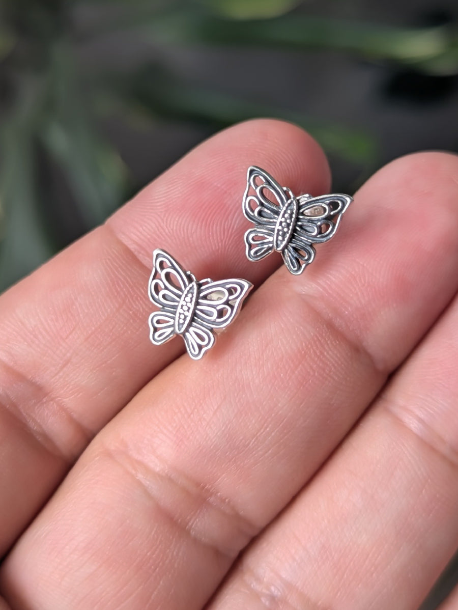 Сребърни дамски обеци във формата на пеперуди детски обеци