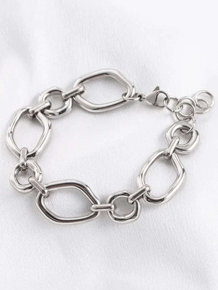 Гривна от медицинска стомана цвят сребро