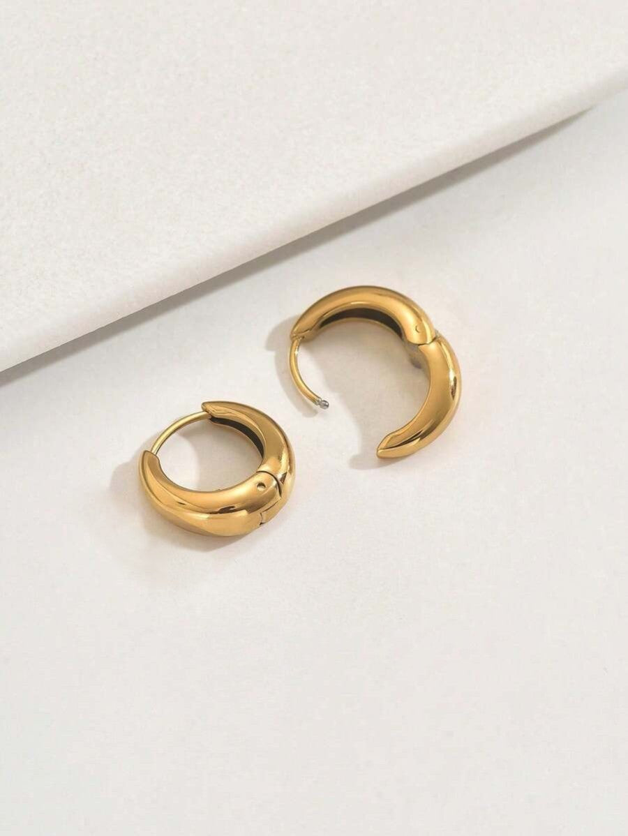 Обеци халки от медицинска стомана, цвят злато