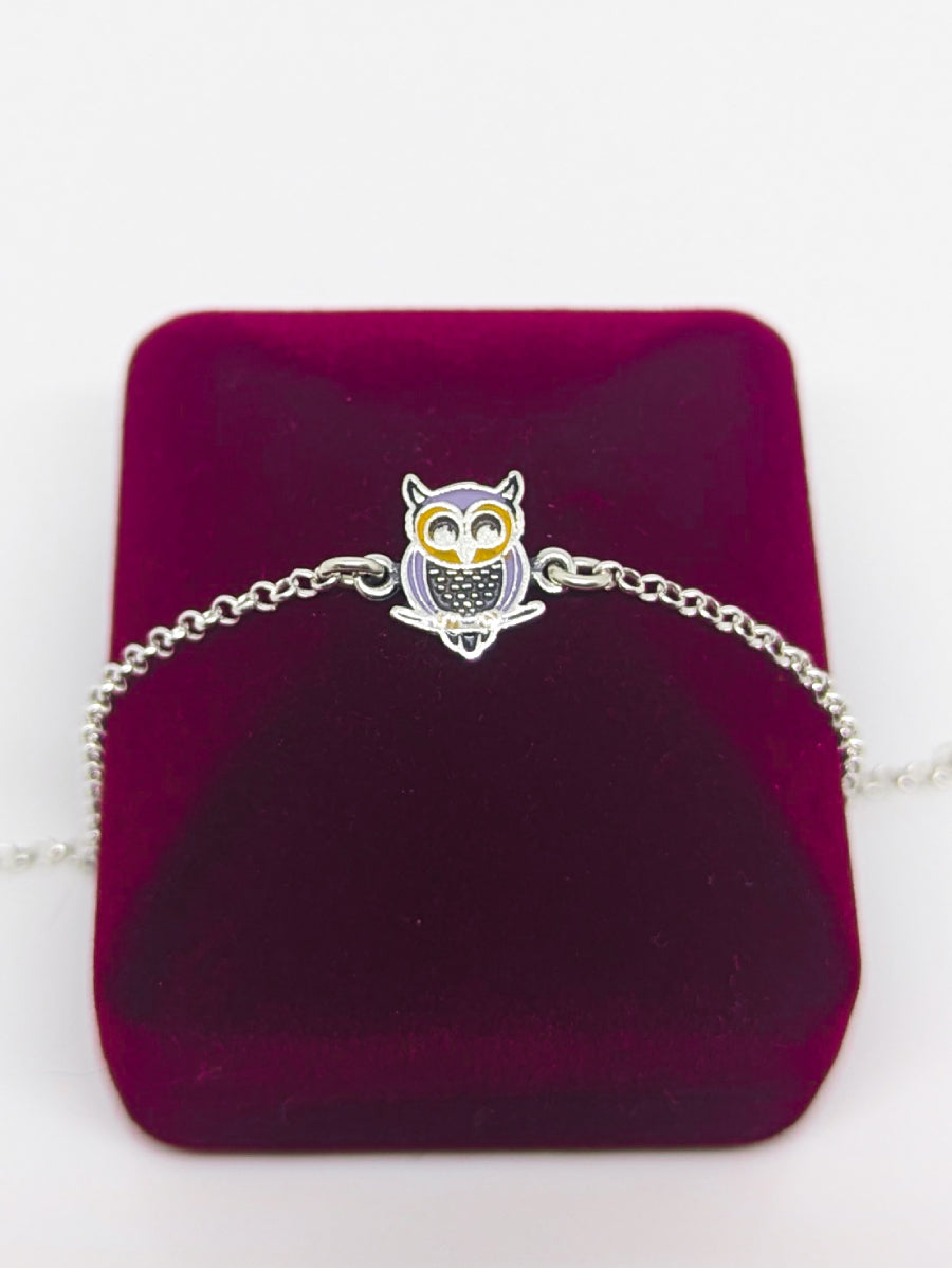 Сребърна гривна бухалче