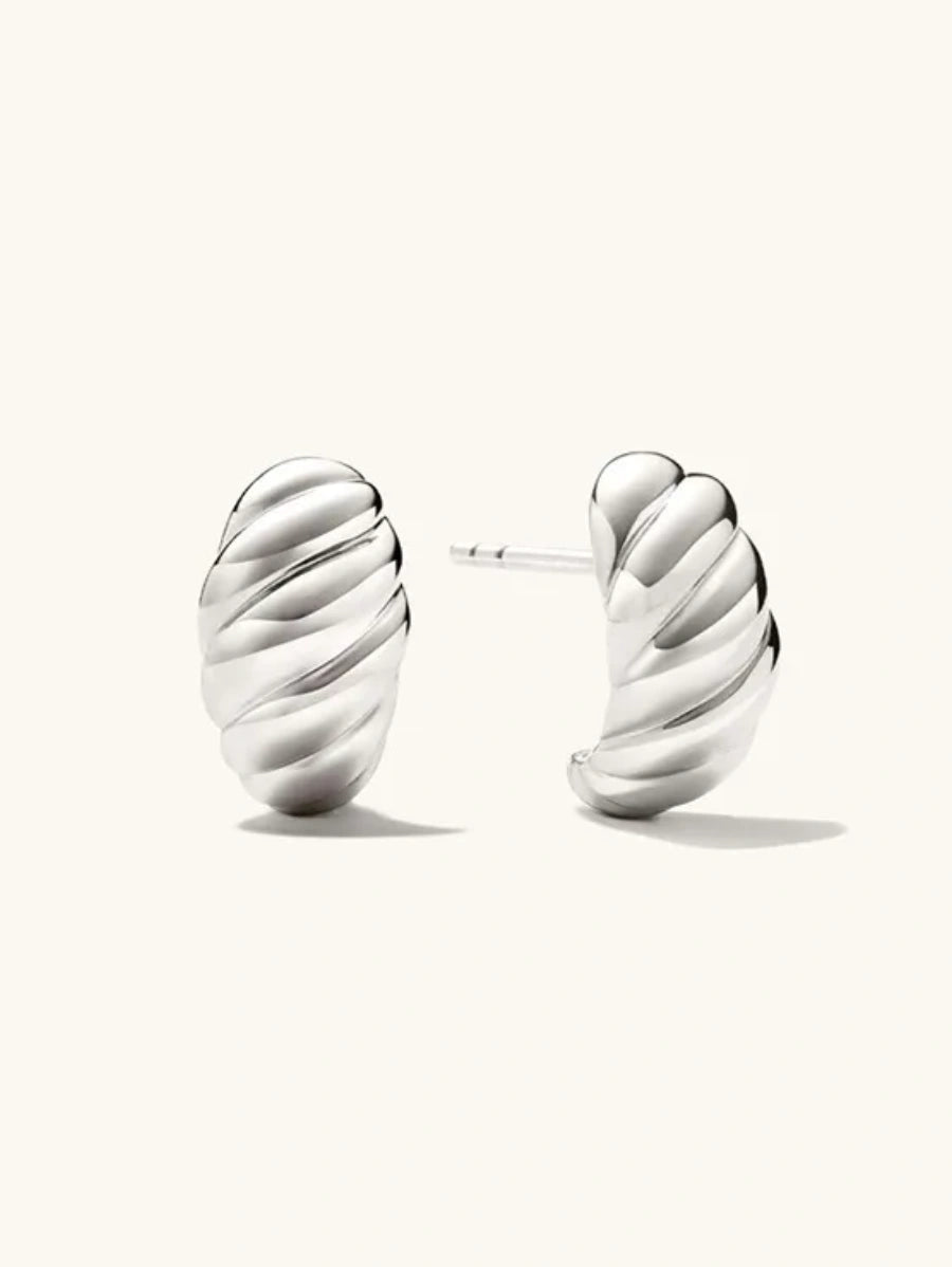 Стилни обеци от медицинска стомана цвят сребро