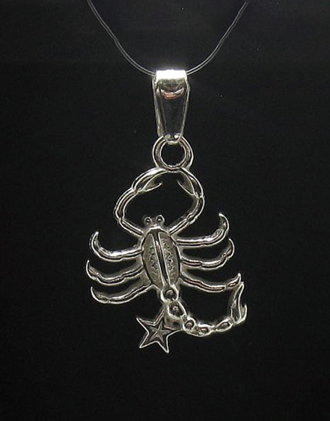 Висулка зодия Скорпион сребърен медальон зодия за колие