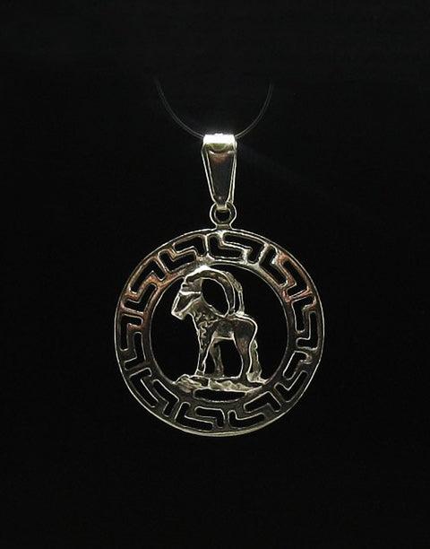 Сребърна висулка медальон зодия Козирог 23 x 23мм - BIJU-BG.COM | Онлайн магазин за бижутерия - бижута от стомана, злато и сребро